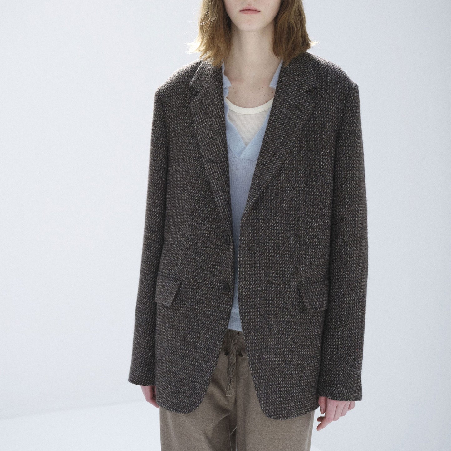 AURALEE/ALPACA WOOL SILK TWEED OVER JACKET