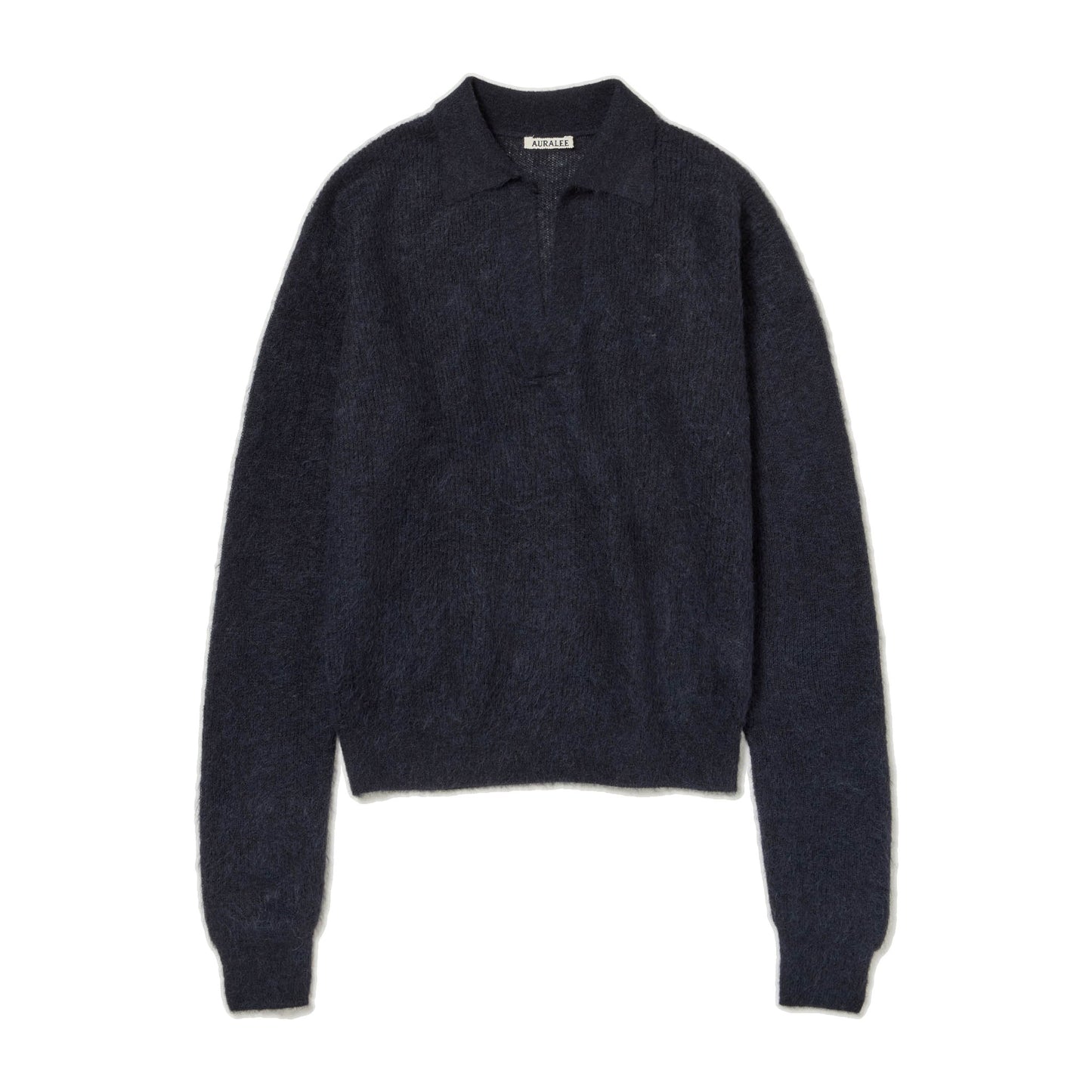 AURALEE/BABY SURI ALPACA KNIT SKIPPER POLO