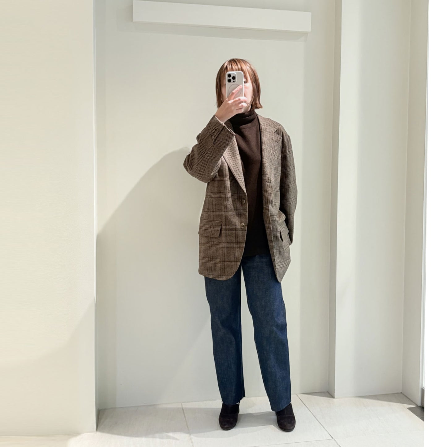 COUTURE D' ADAM/GLEN CHECK BIG JACKET