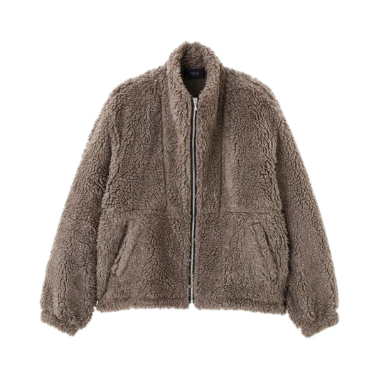 YLEVE/LINEN RAMIE POLYESTER BOA BLOUSON