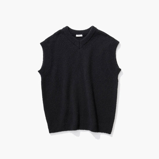 ATON|WOOL CASHMERE BOUCLE V-NECK VEST
