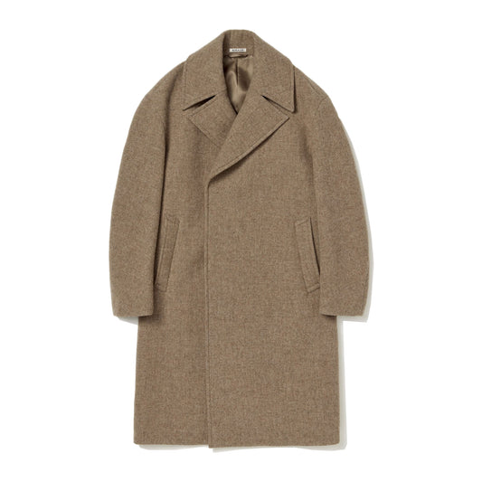 AURALEE/SPONGE WOOL MELTON DOUBLE-BREASTED COAT