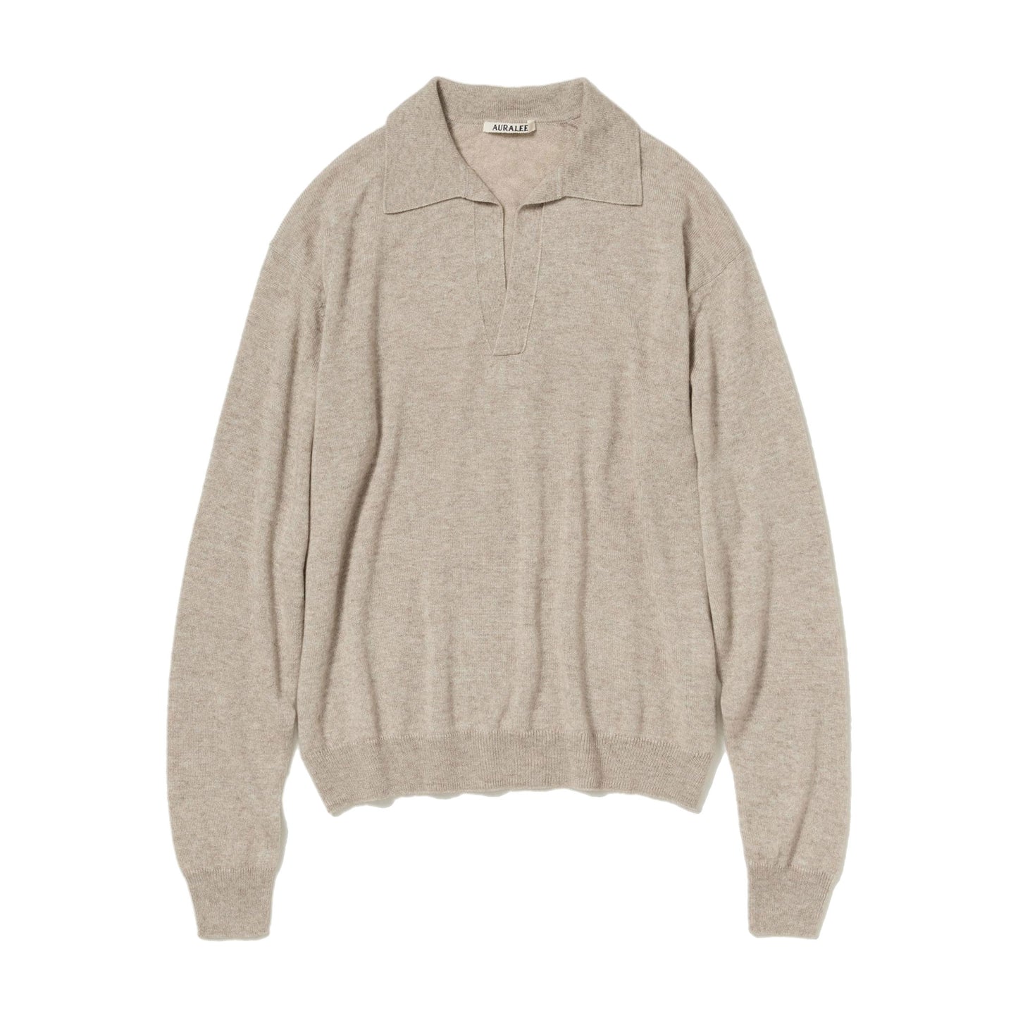 AURALEE/SUPER FINE CASHMERE SILK KNIT SKIPPER POLO