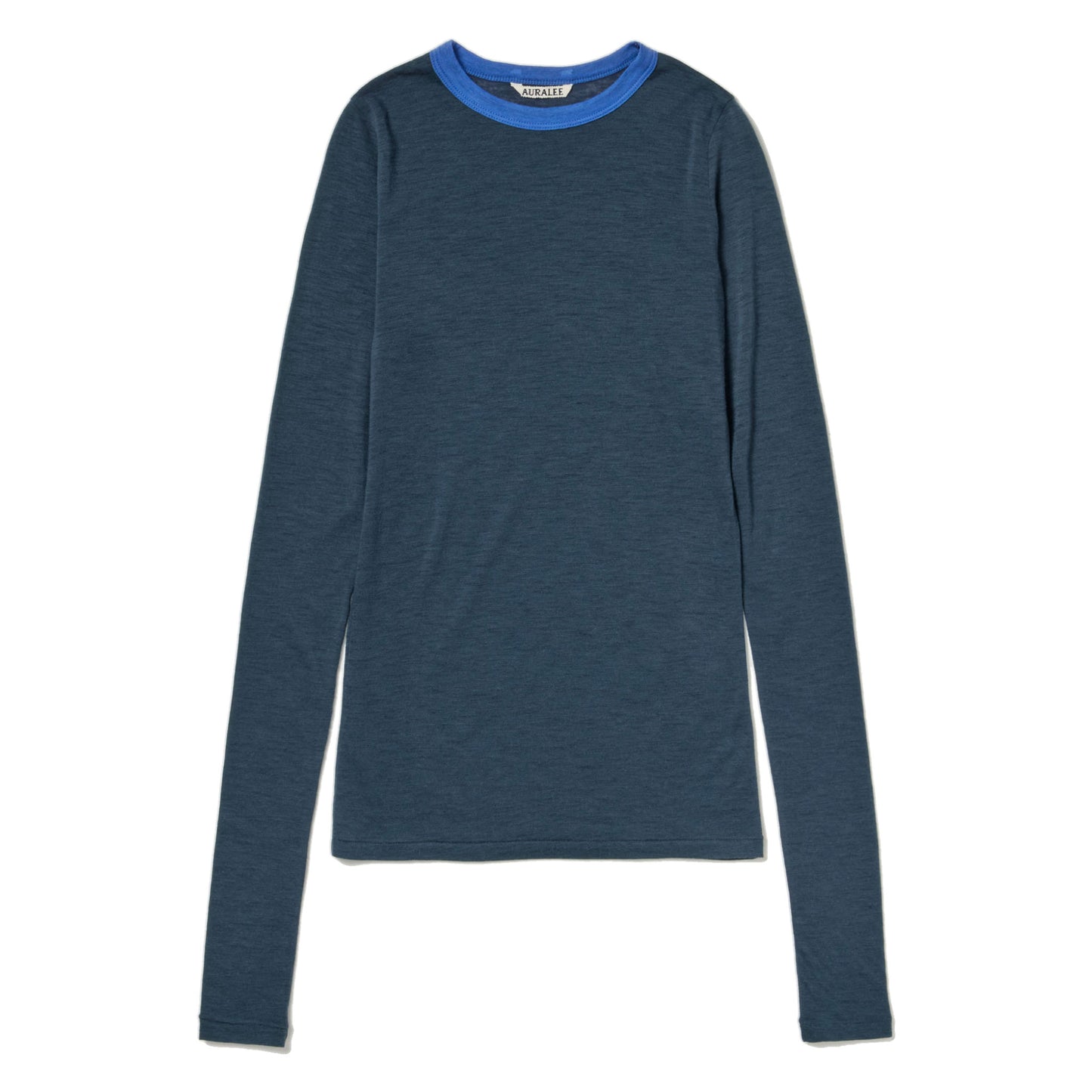 AURALEE/FLUFFY CASHMERE NYLON JERSEY RINGER L/S TEE