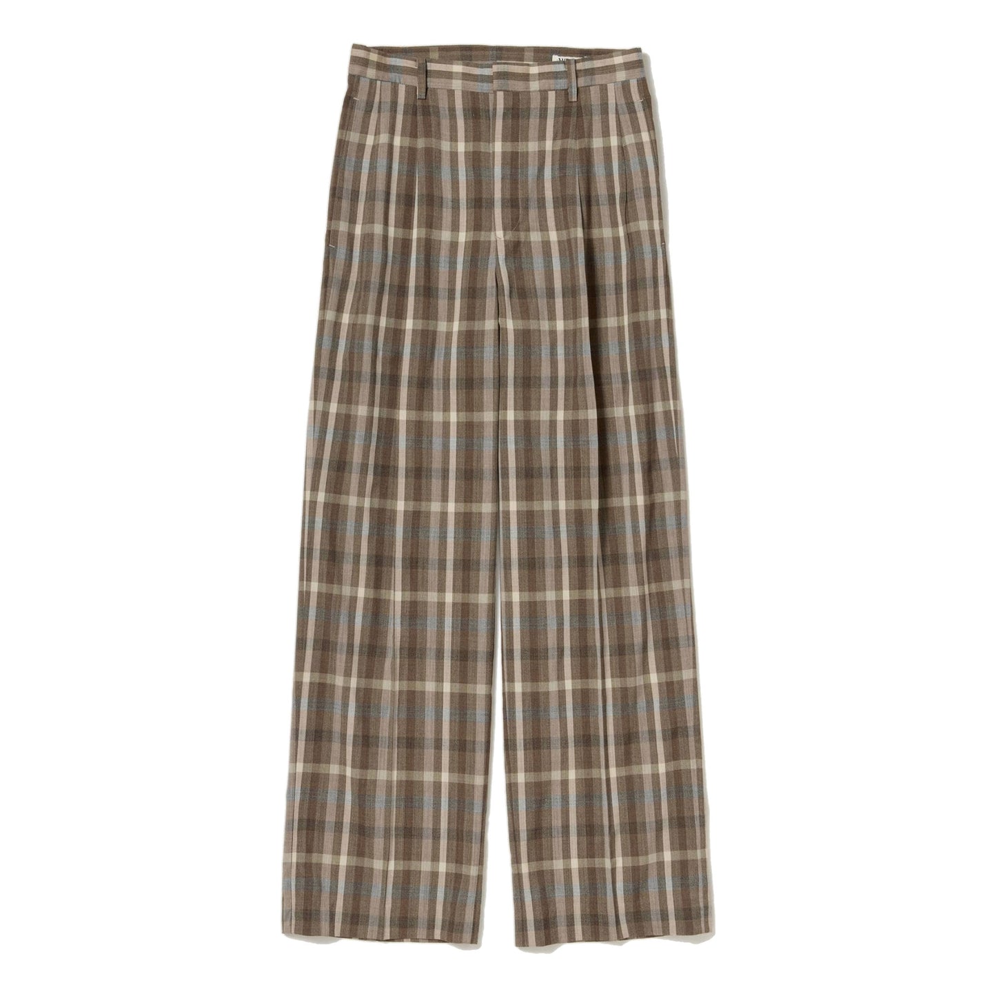 AURALEE/SUPER FINE TROPICAL WOOL CHECK TWO-TUCK SLACKS
