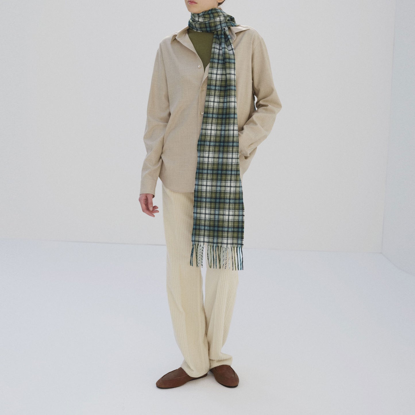 AURALEE/CASHMERE CHECK LONG STOLE