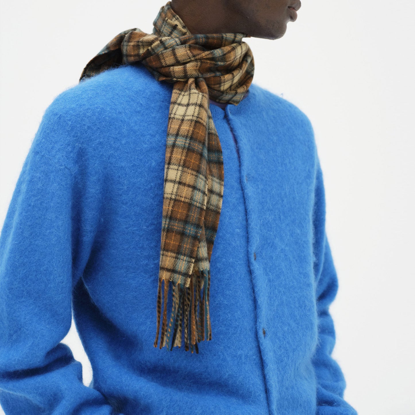 AURALEE/CASHMERE CHECK LONG STOLE
