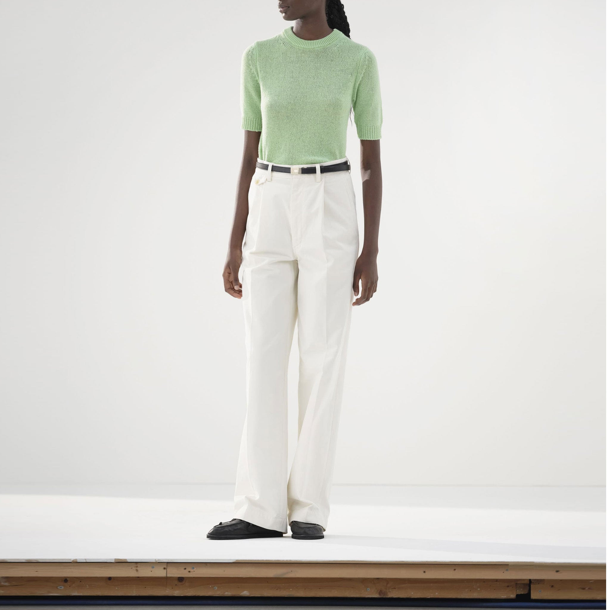 AURALEE/WASHED FINX CHINO ONE-TUCK PANTS – THREE DOTS TURQUOISE