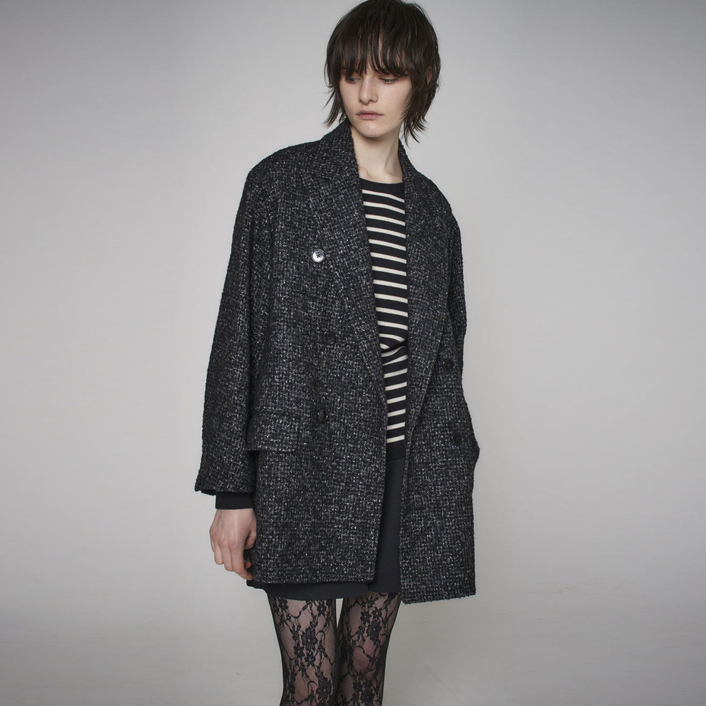 COUTURE D' ADAM/Silk Tweed Cottage Coat