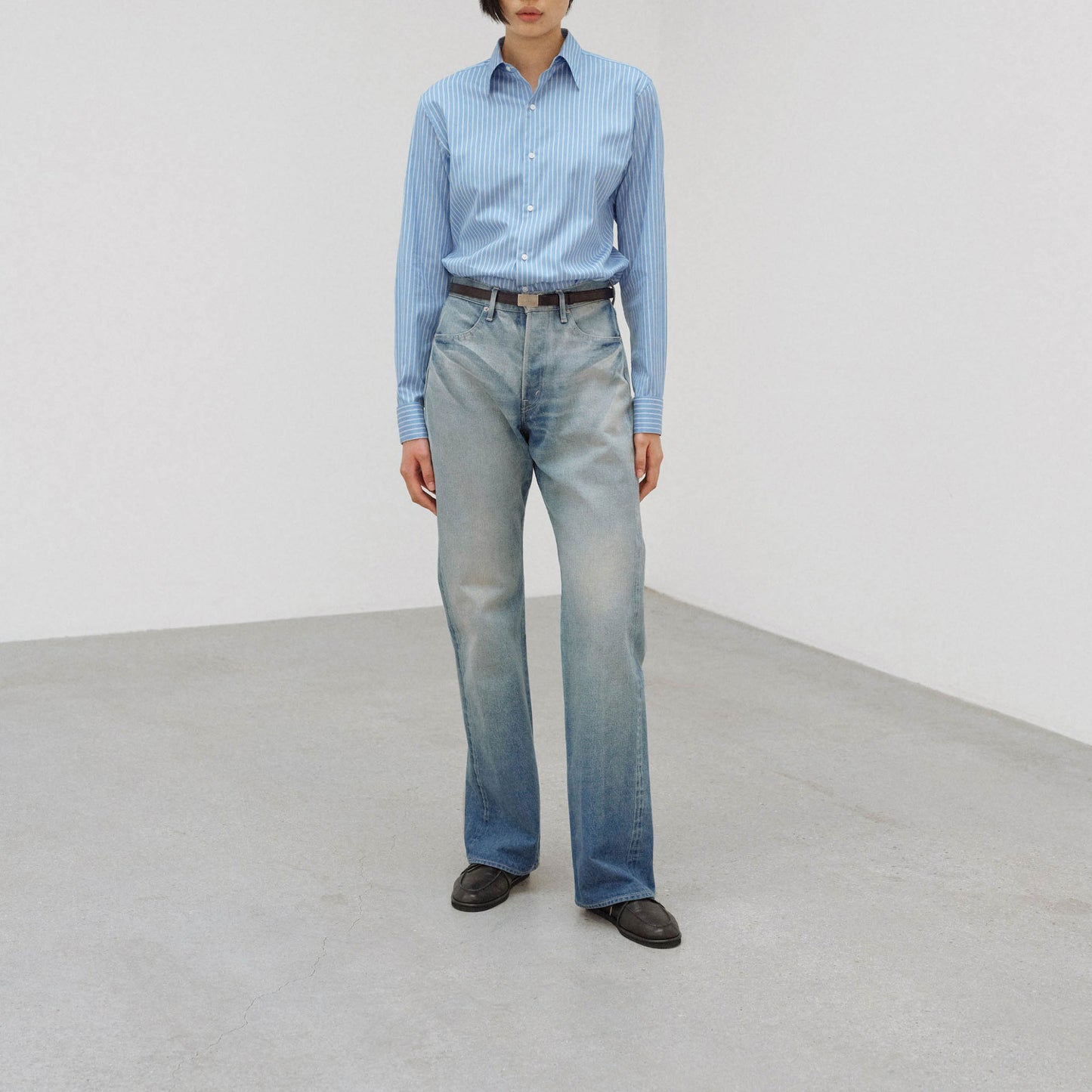 AURALEE/SELVEDGE FADED HEAVY DENIM PANTS