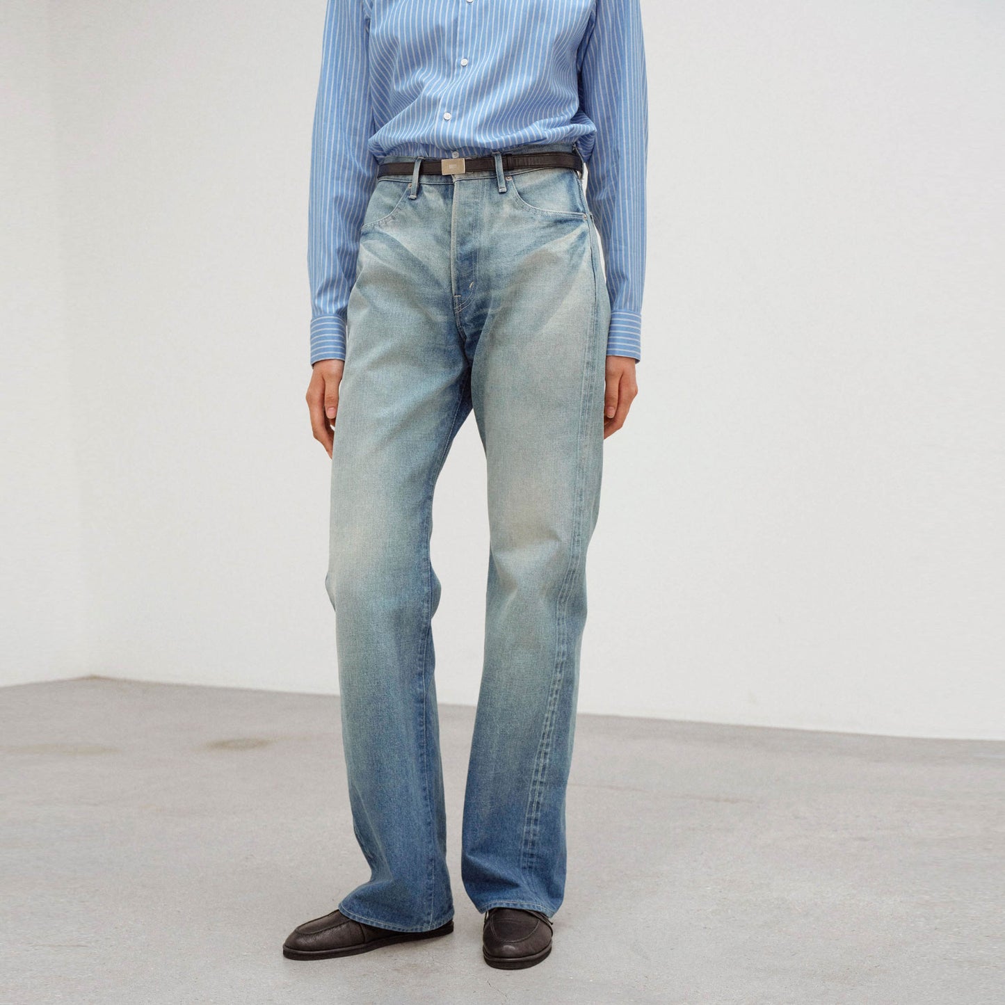 AURALEE/SELVEDGE FADED HEAVY DENIM PANTS