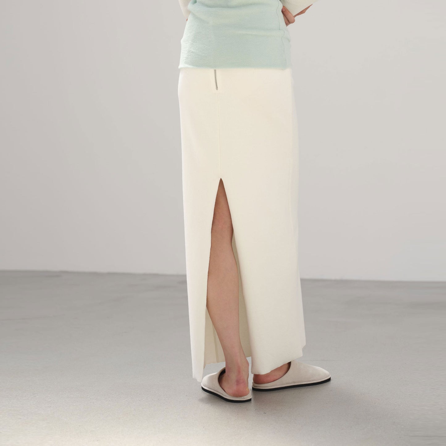 AURALEE/COTTON SILK STRETCH DOUBLE FACE KNIT SKIRT