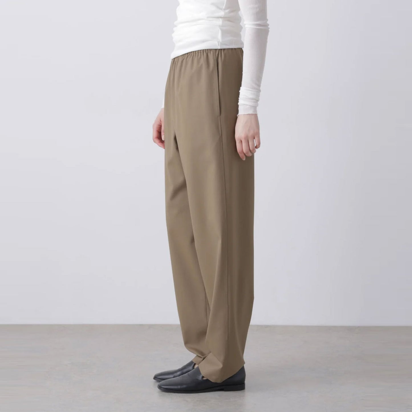 YLEVE/SUPER140's WOOL TROPICAL EASY TROUSERS
