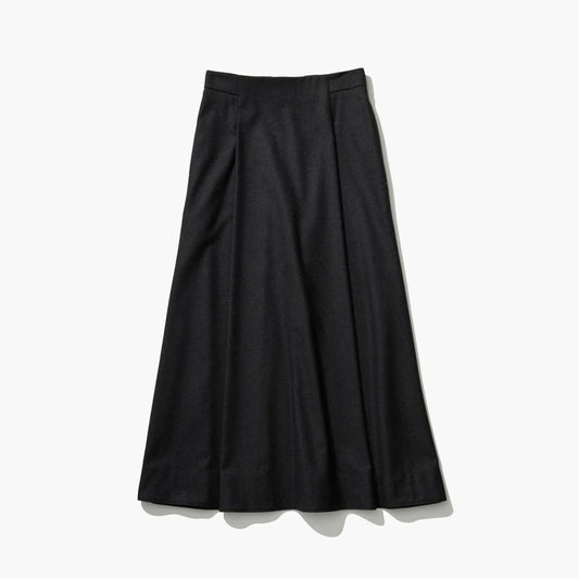 ATON|MERINO COLLEGE FLANNEL FLARED SKIRT