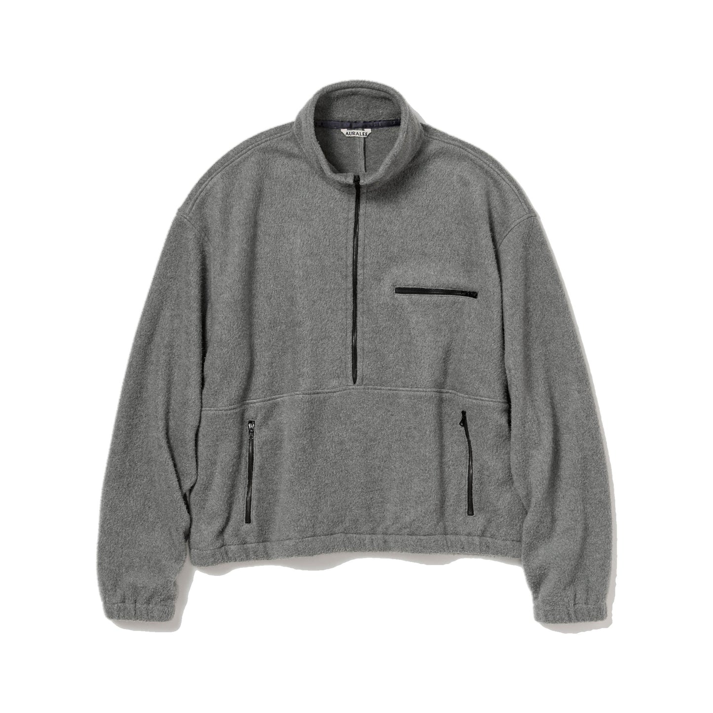 AURALEE/PURE SILK COMFORT FLEECE HALF ZIP P/O