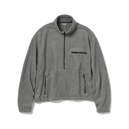 AURALEE/PURE SILK COMFORT FLEECE HALF ZIP P/O