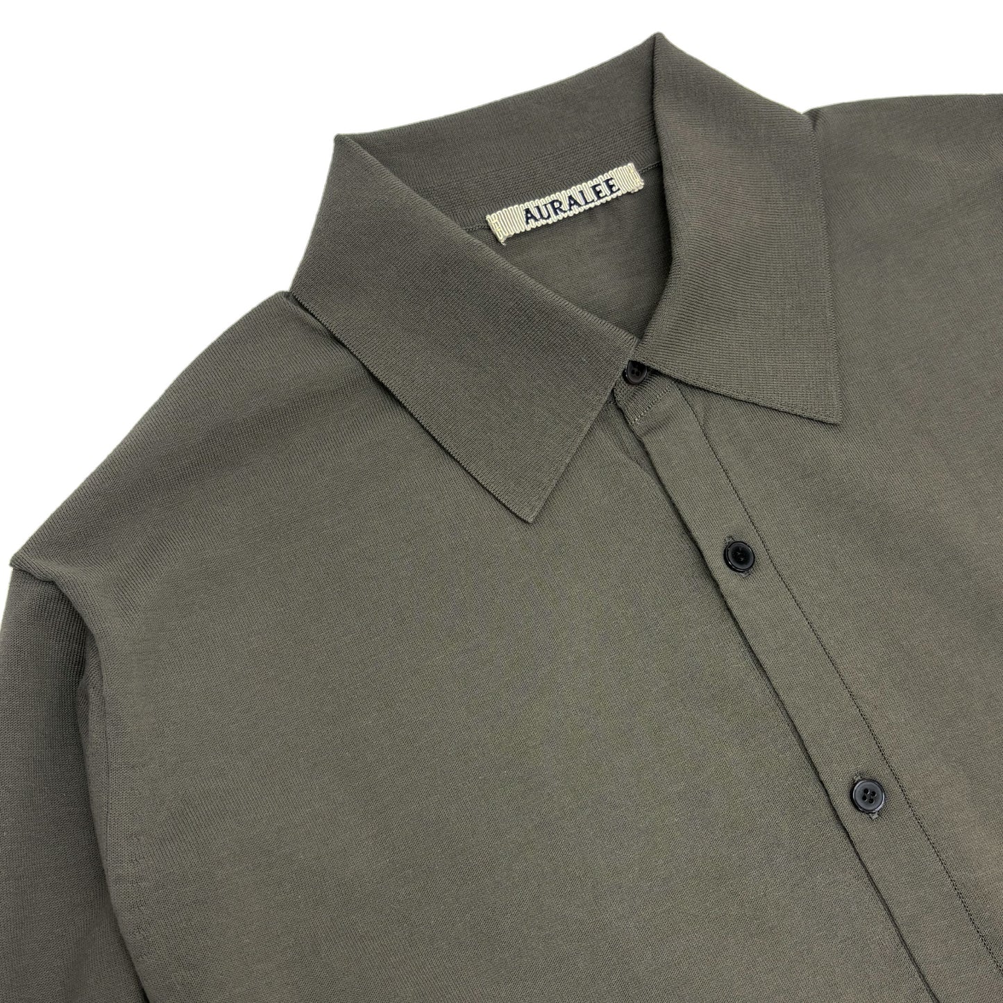 AURALEE/GIZA HIGH GAUGE KNIT SHIRT CARDIGAN