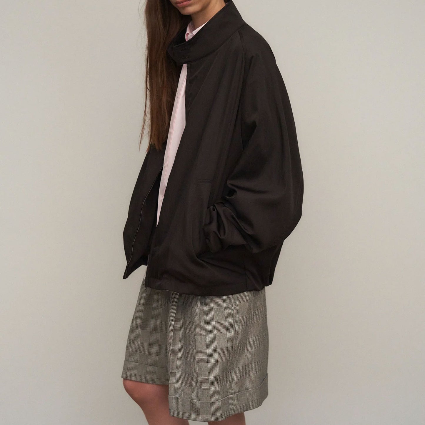 ATON|ROUND COTTON LINEN WIDE SHORTS