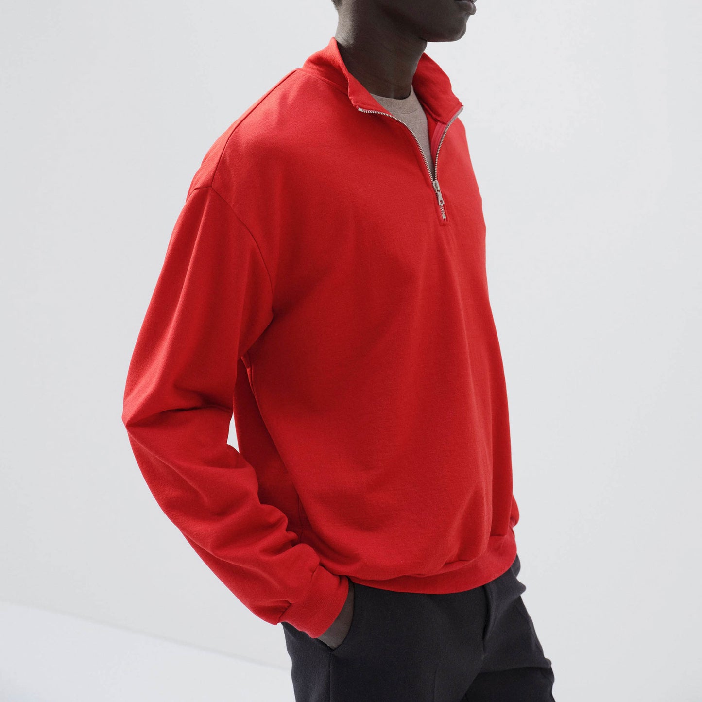 AURALEE/LIGHT WOOL SWEAT HALF ZIP P/O