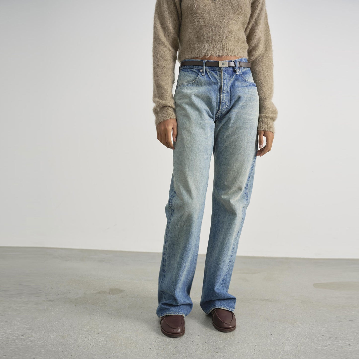 AURALEE/SELVEDGE FADED HEAVY DENIM PANTS