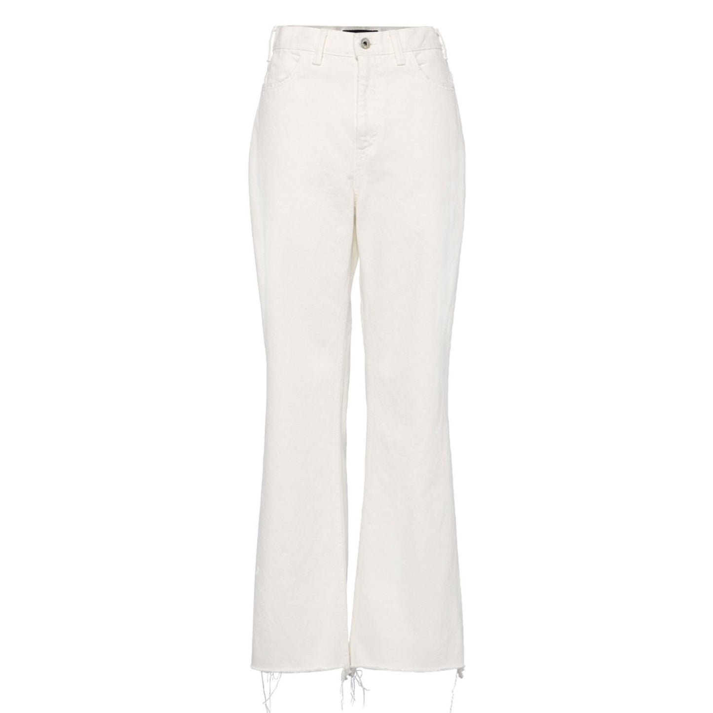 MADISONBLUE/HEM CUT FLARE PANTS WHITE