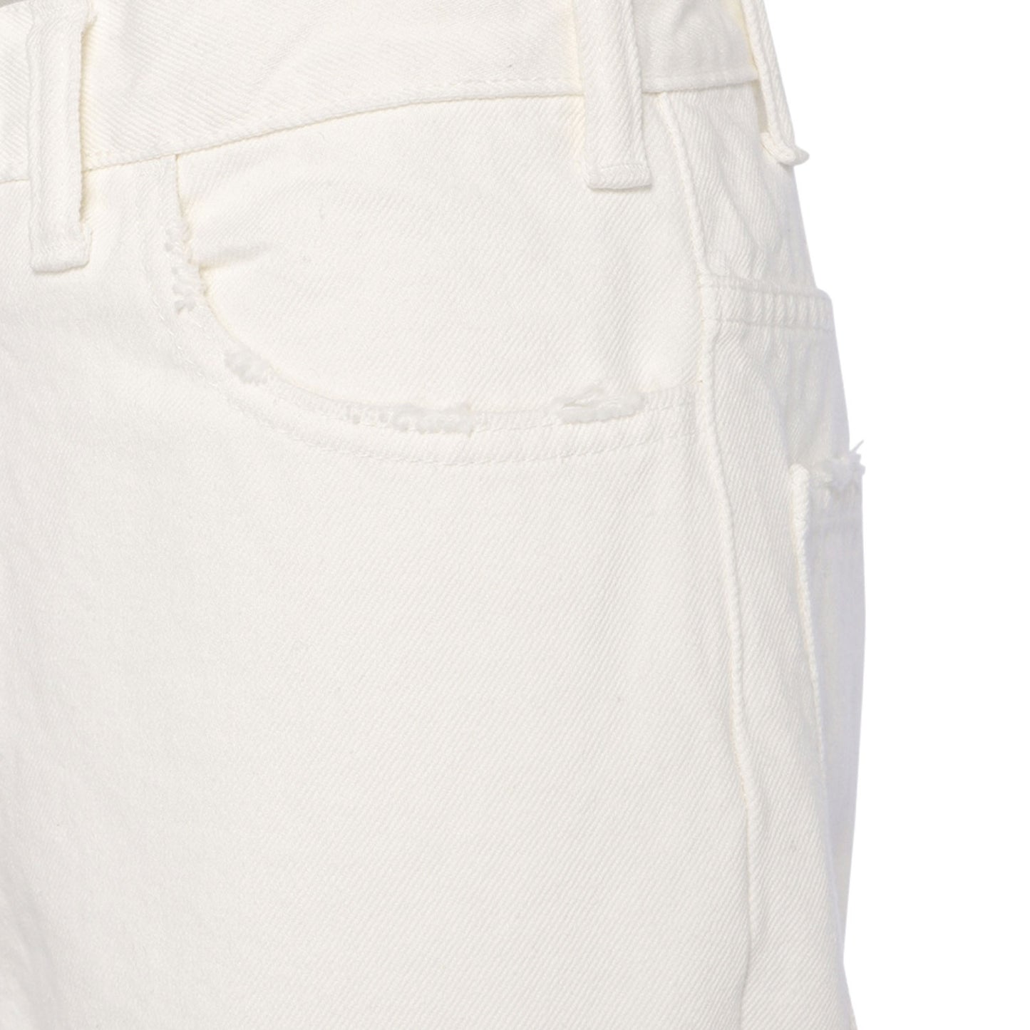 MADISONBLUE/HEM CUT FLARE PANTS WHITE