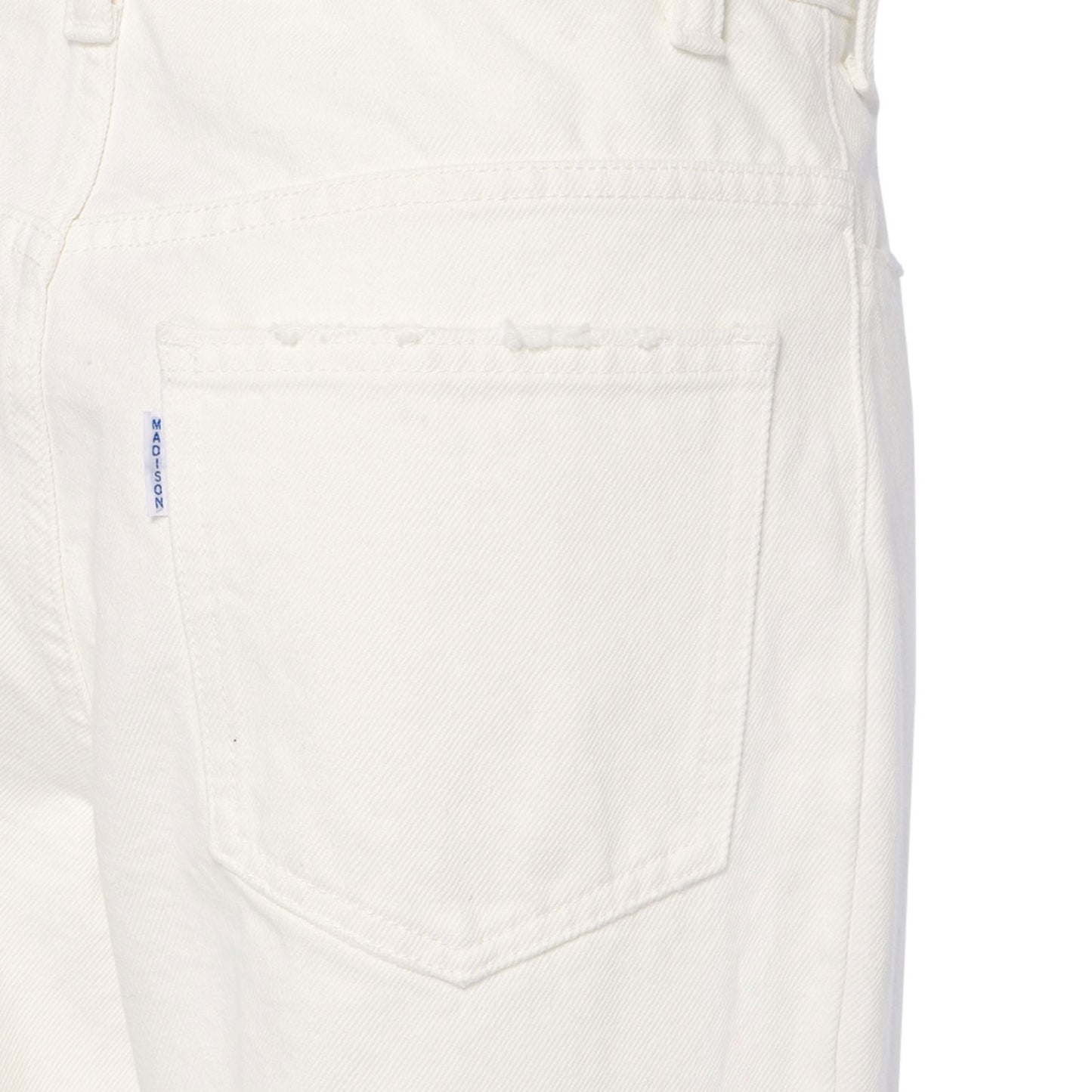 MADISONBLUE/HEM CUT FLARE PANTS WHITE