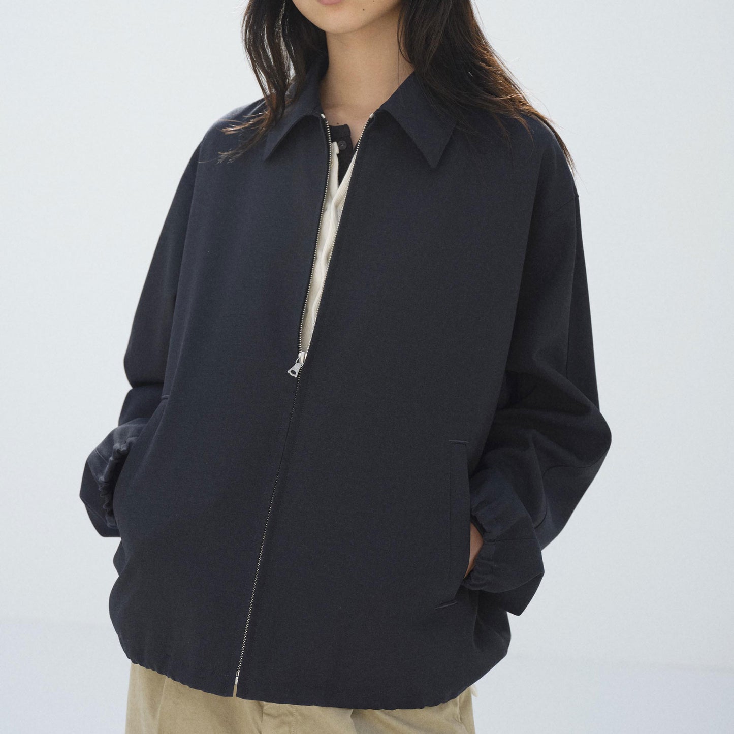 AURALEE/WOOL KID MOHAIR HOPSACK ZIP BLOUSON