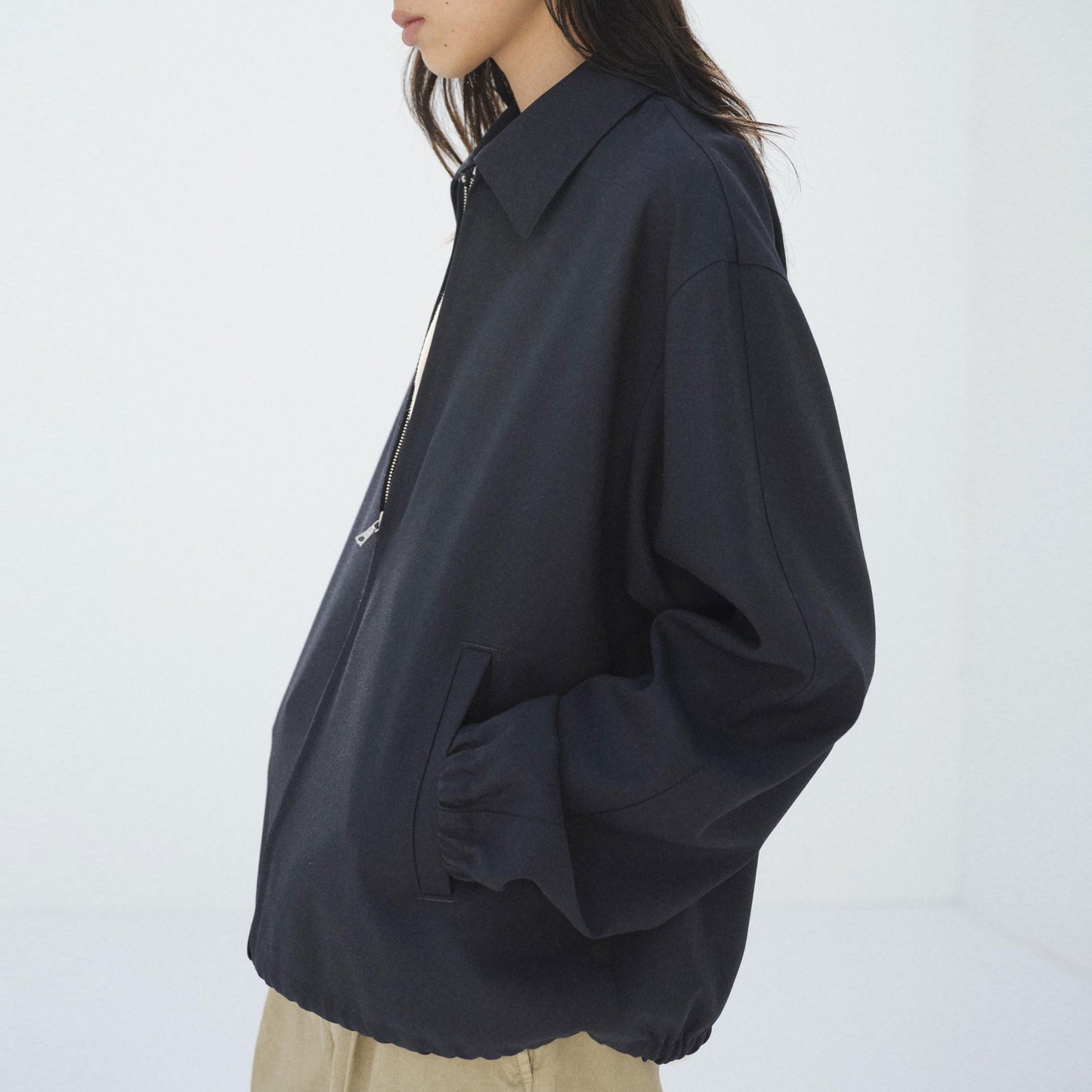 AURALEE/WOOL KID MOHAIR HOPSACK ZIP BLOUSON
