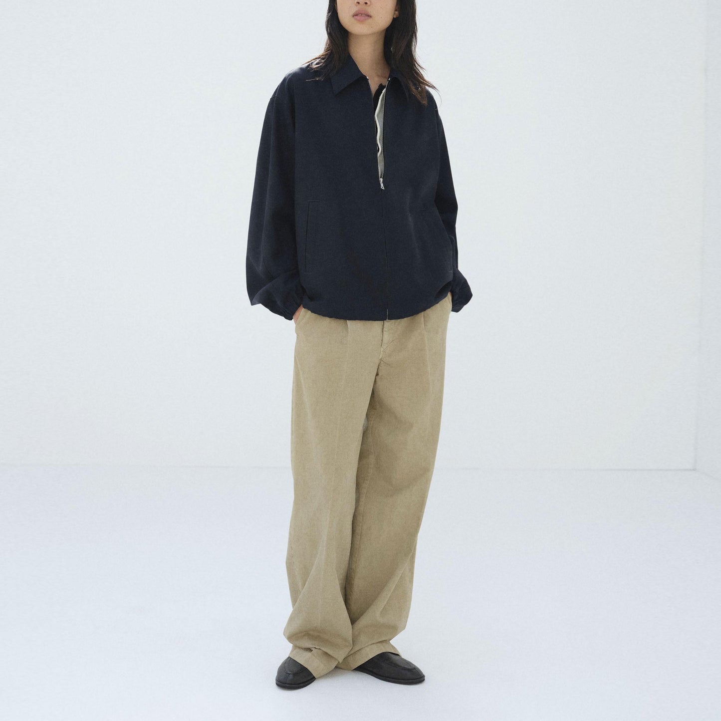 AURALEE/WOOL KID MOHAIR HOPSACK ZIP BLOUSON