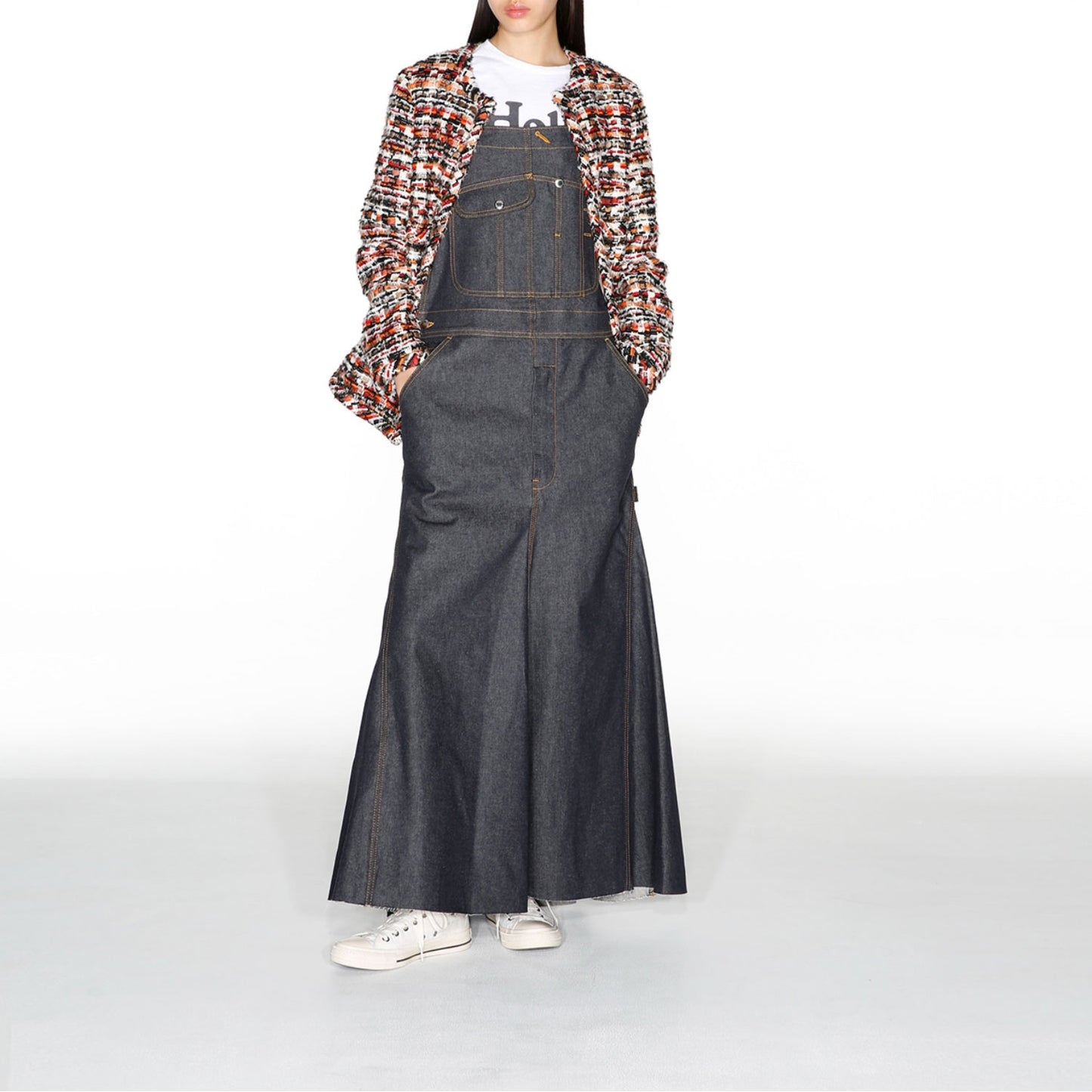 MADISOMBLUE/JUMPER MAXI SKIRT NO FADE DENIM