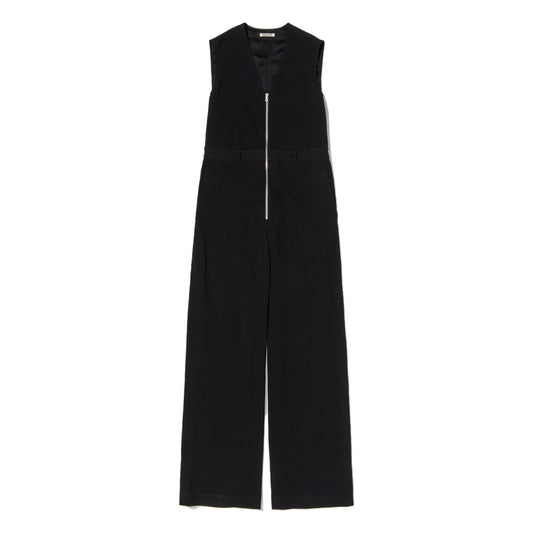 AURALEE/HARD TWIST COTTON LINEN GABARDINE SLEEVELESS JUMPSUIT