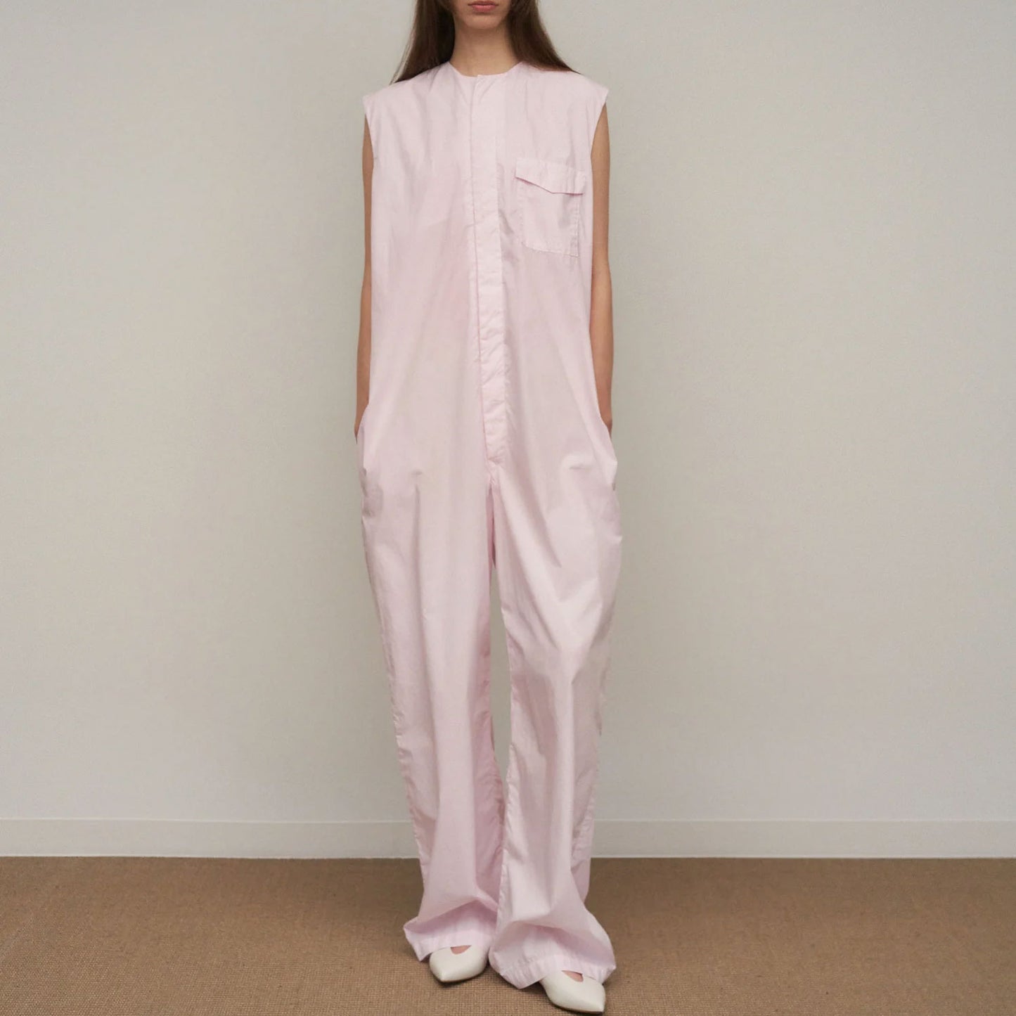 ATON|NATURAL DYED COTTON LAWN JUMPSUIT