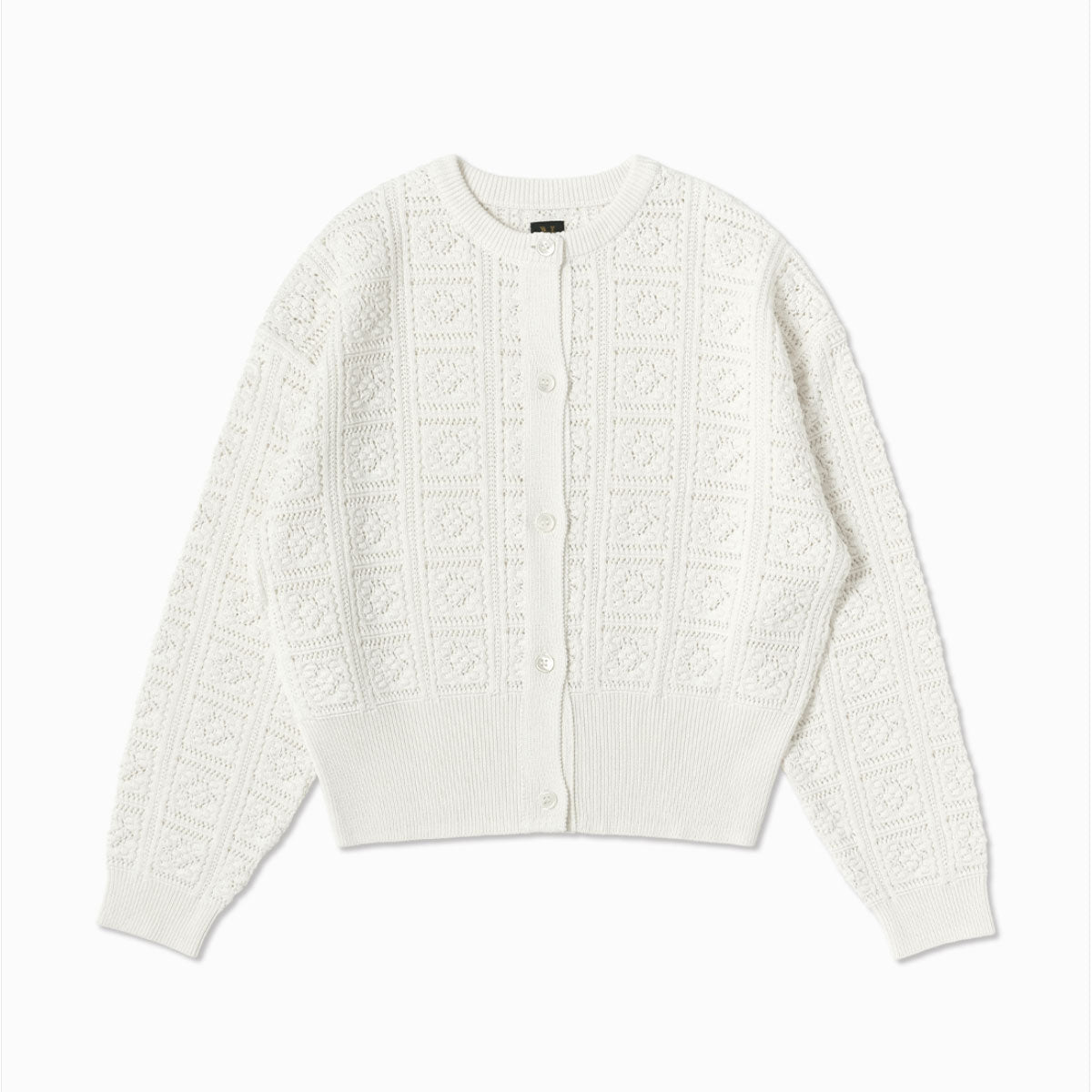 BATONER/GRASSY LACE CREW NECK CARDIGAN