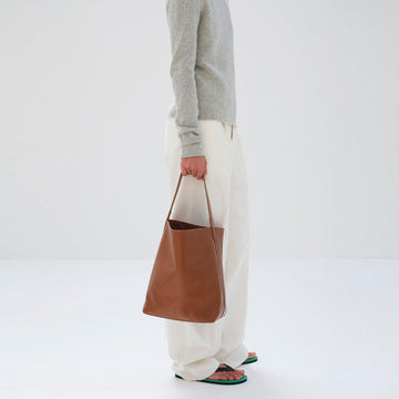 AURALEE/LEATHER TOTE BAG MADE BY AETA – THREE DOTS TURQUOISE
