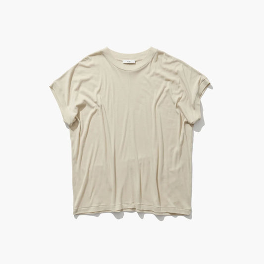 ATON|COTTON LINEN FRAISE OVERSIZED T-SHIRT