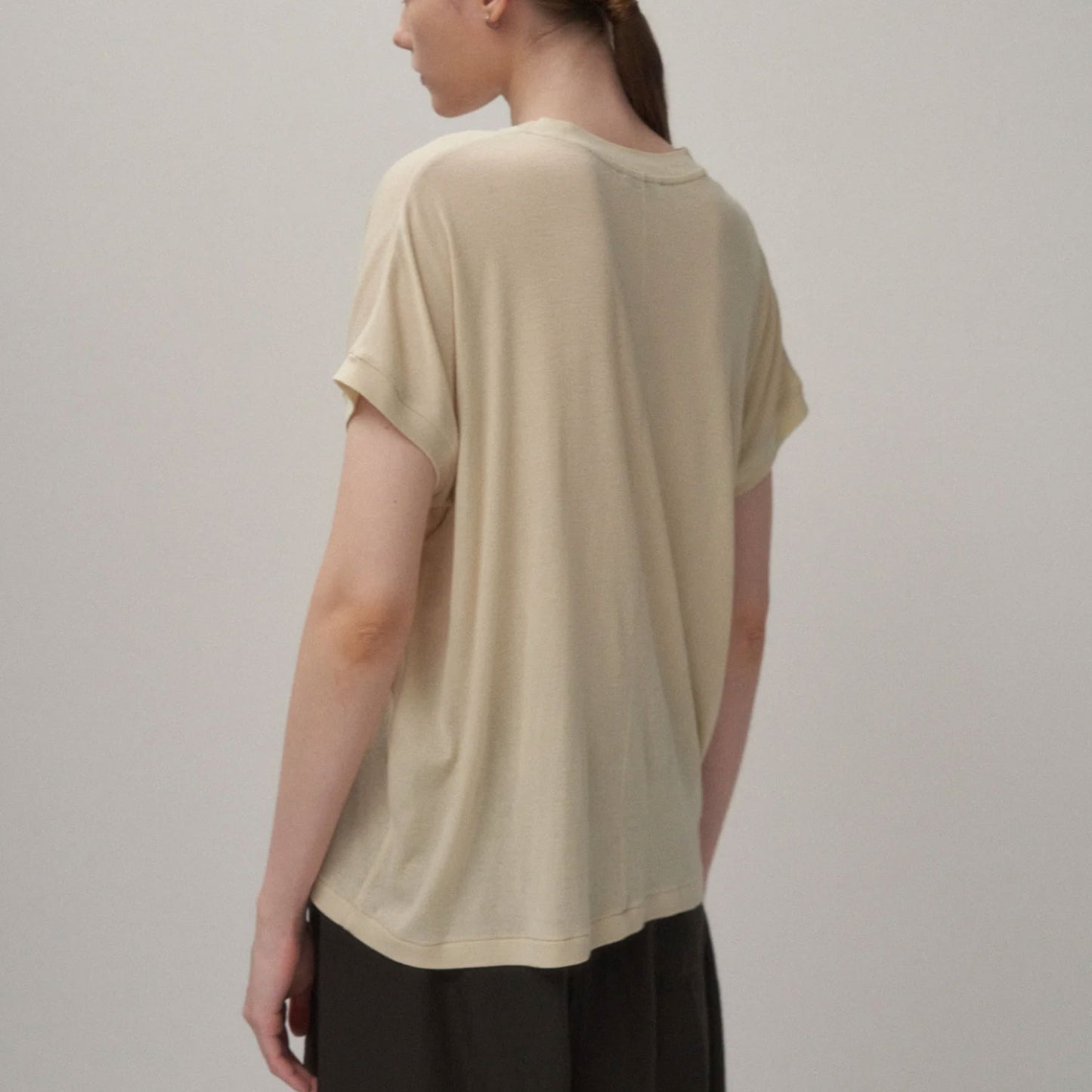 ATON|COTTON LINEN FRAISE OVERSIZED T-SHIRT