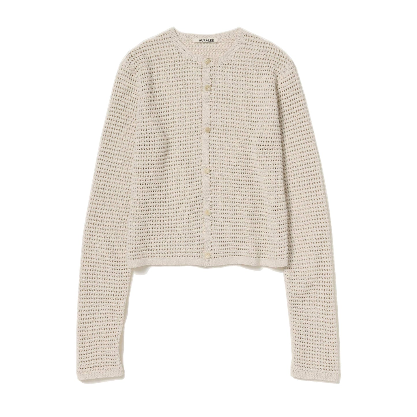 AURALEE/TUSSAH SLIK COTTON MESH KNIT CARDIGAN