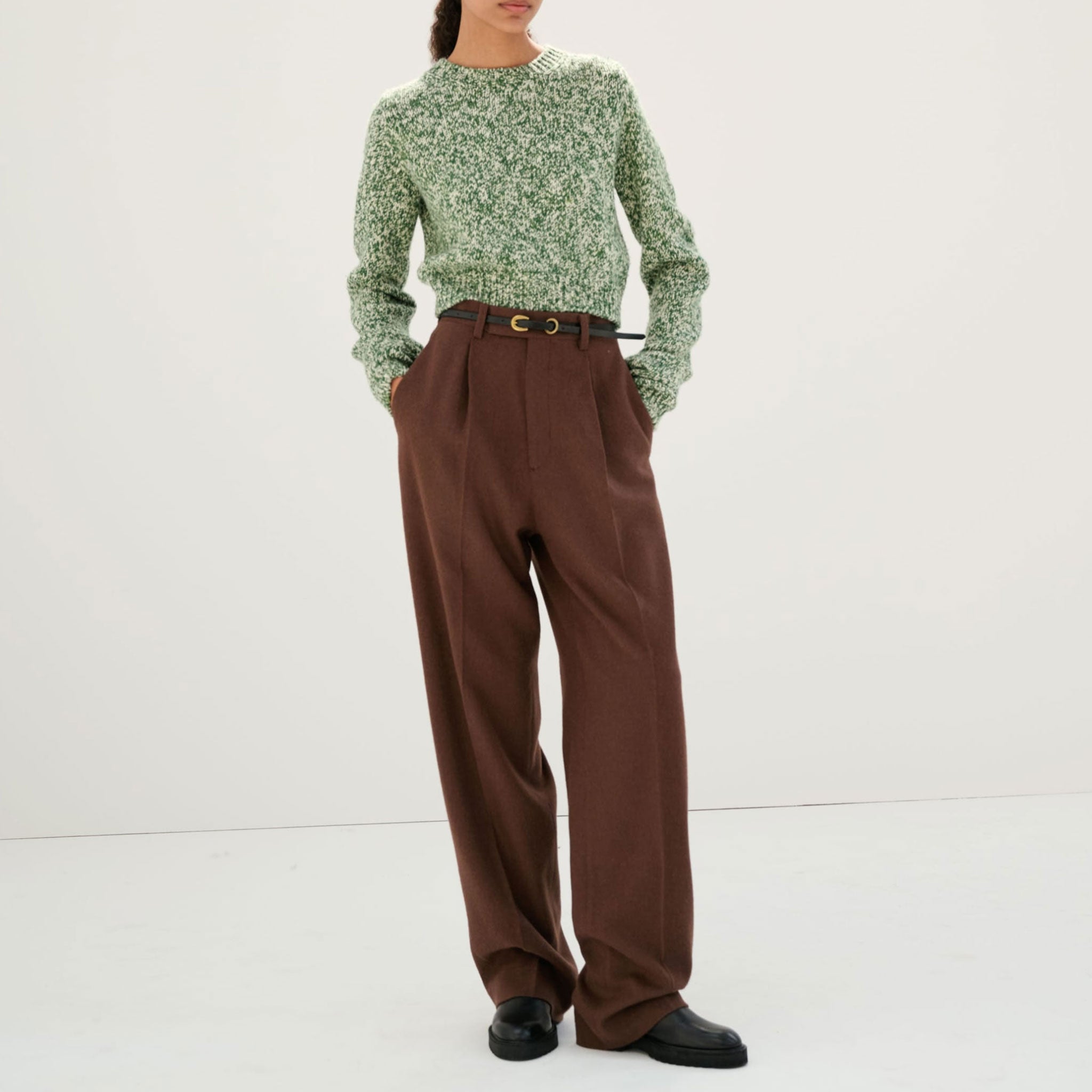 Camel Corduroy Trousers -Stancliffe Flat-Front in 8-Wale Cotton by