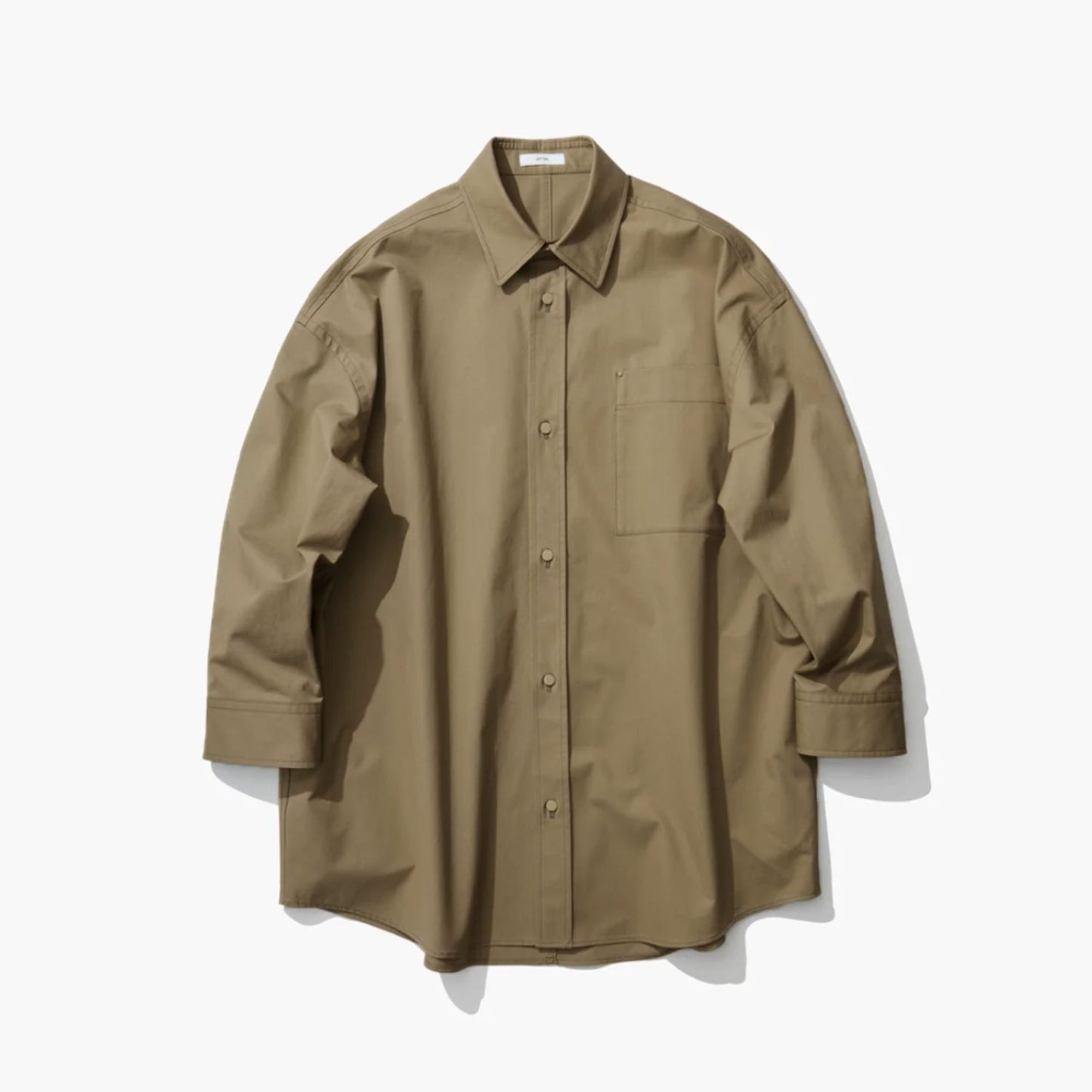 ATON|ORGANIC COTTON TWILL OVERSOZED SHIRT JACKET