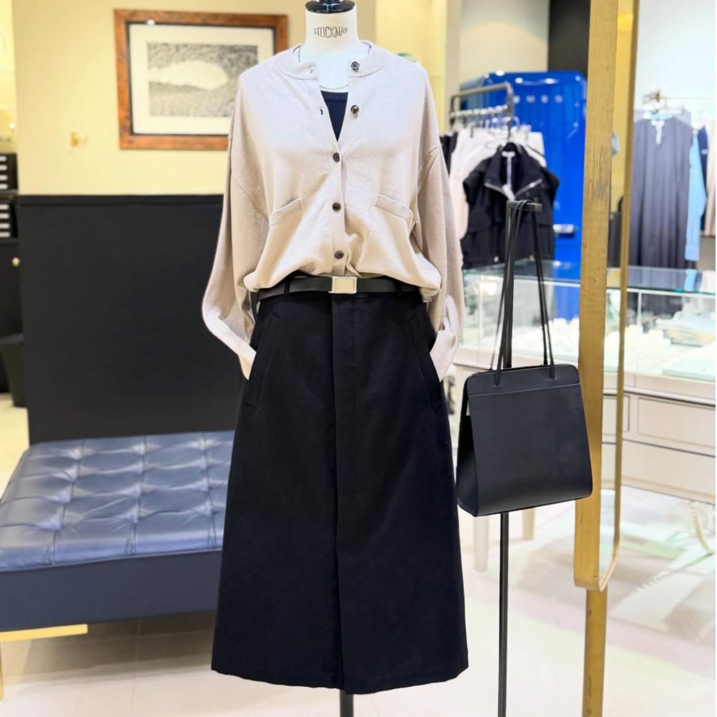 AURALEE/WOOL COTTON LINEN OX SKIRT