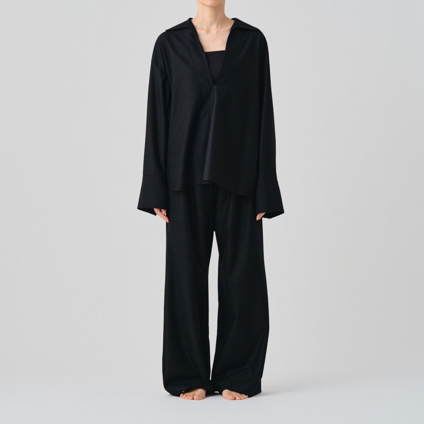 GOOD PEOPLE GOOD STITCHING GOOD PRODUCT/COMPRESSED WOOL JERSEY BALANCIRCULAR DRAWSTRING PANTS