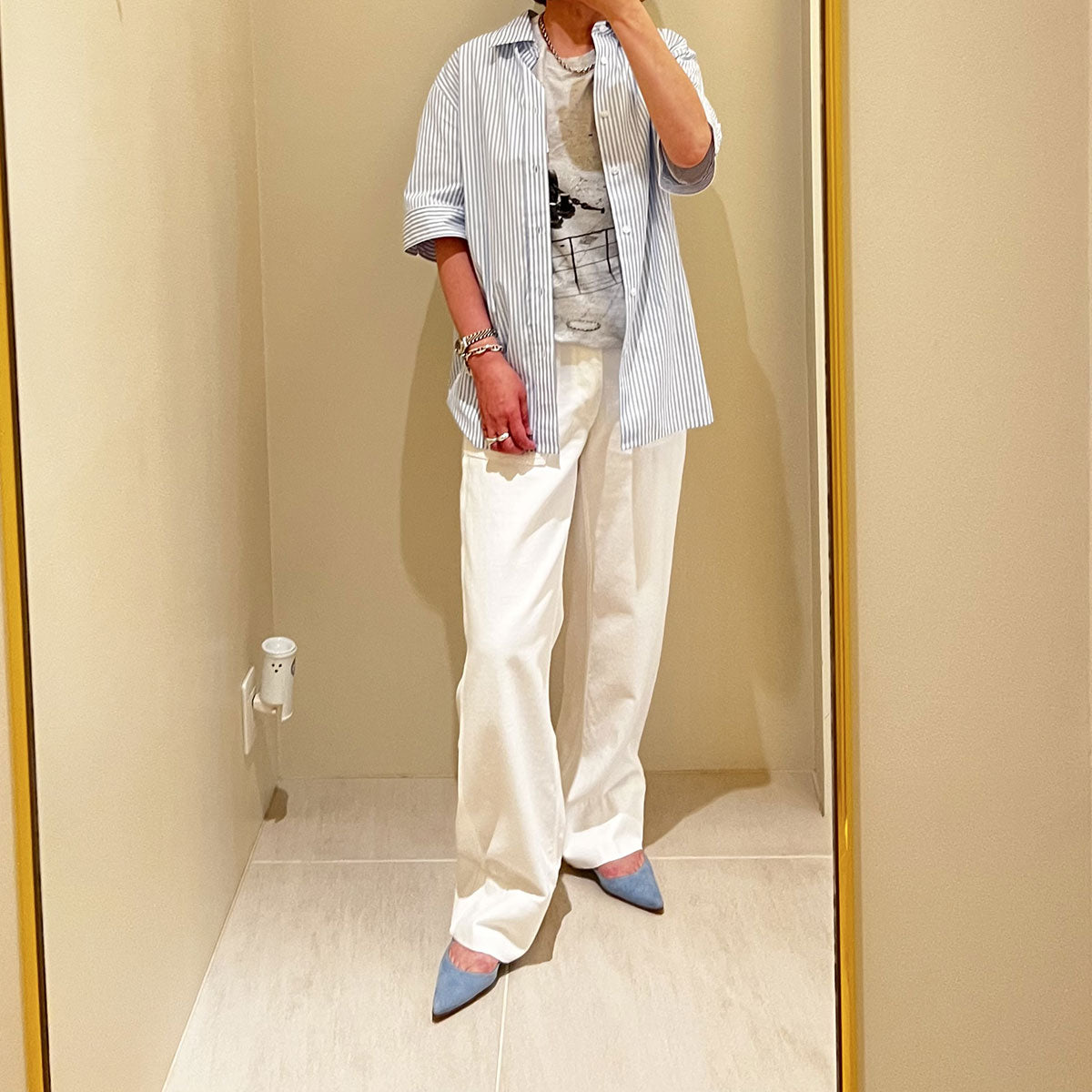 MADISONBLUE/RELAXED FIT S/S SH STRIPE