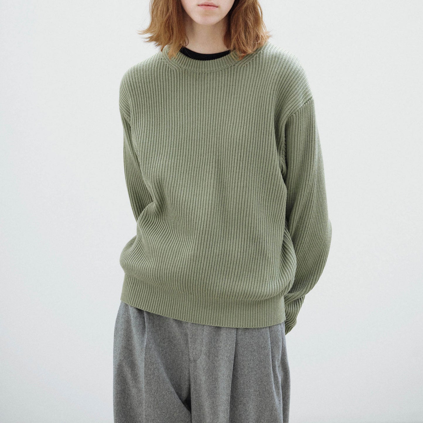 AURALEE/SUPER FINE WOOL SOFT RIB KNIT P/O