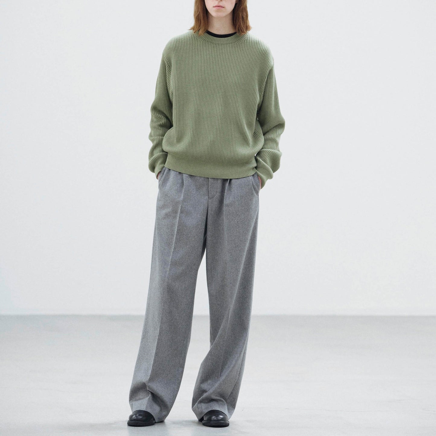 AURALEE/SUPER FINE WOOL SOFT RIB KNIT P/O