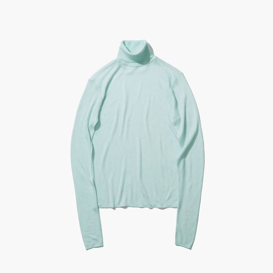 ATON|SILK BLENDED CIRCULAR RIB TURTLENECK SWEATER