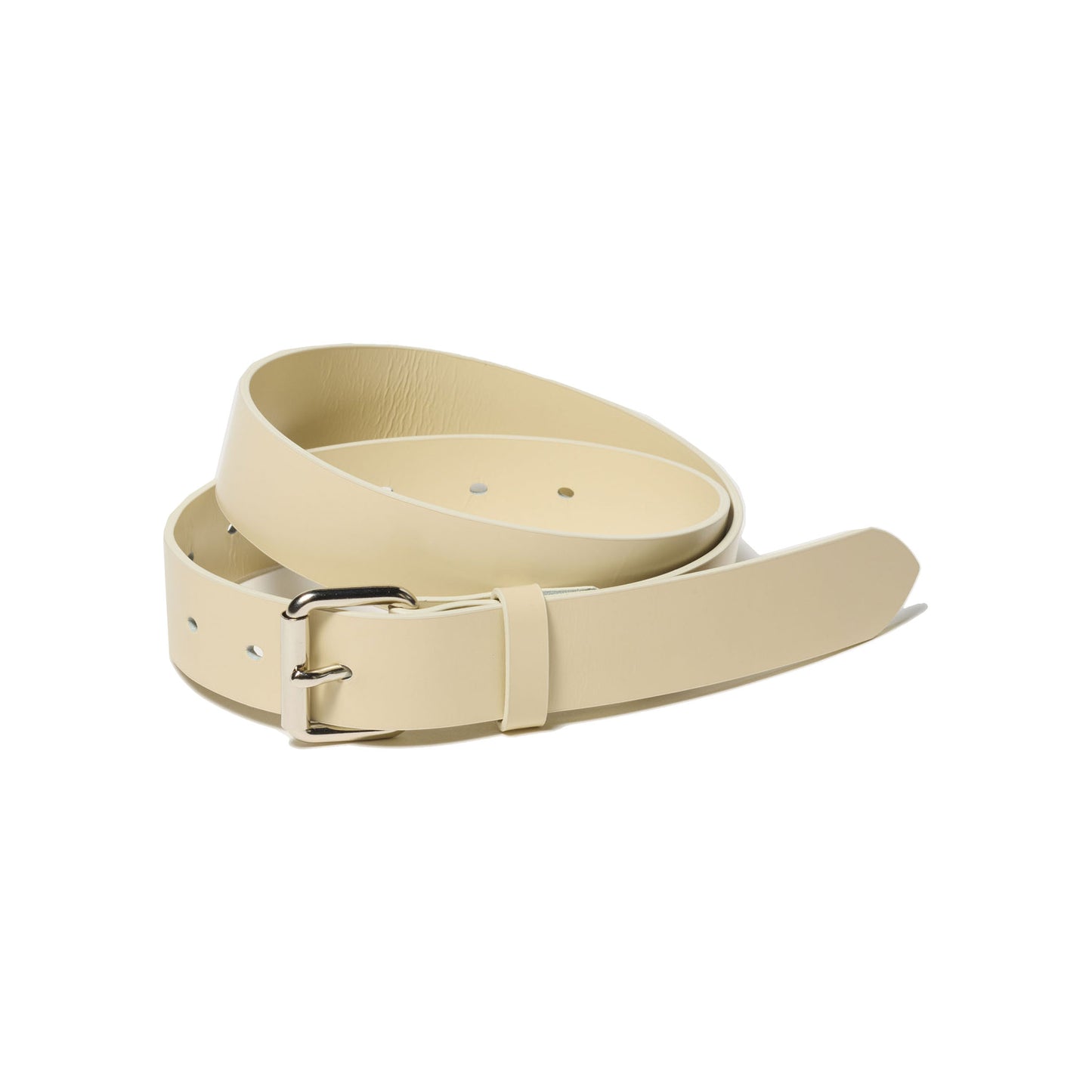 AURALEE/GLAZED LEATHER ROLLER BUCKLE BELT
