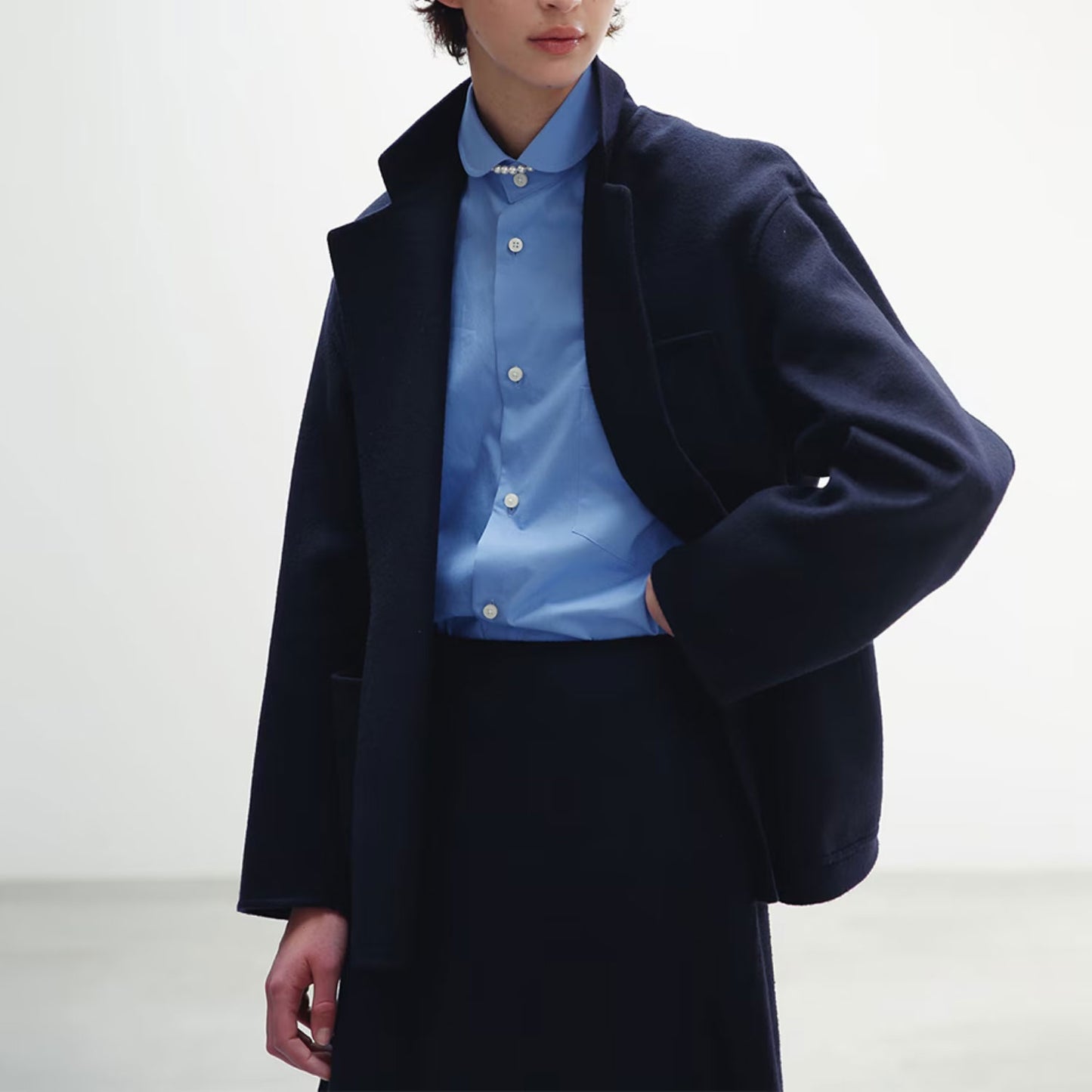 MADISONBLUE/J.BRADLEY NARROW ROUND COLLAR SH