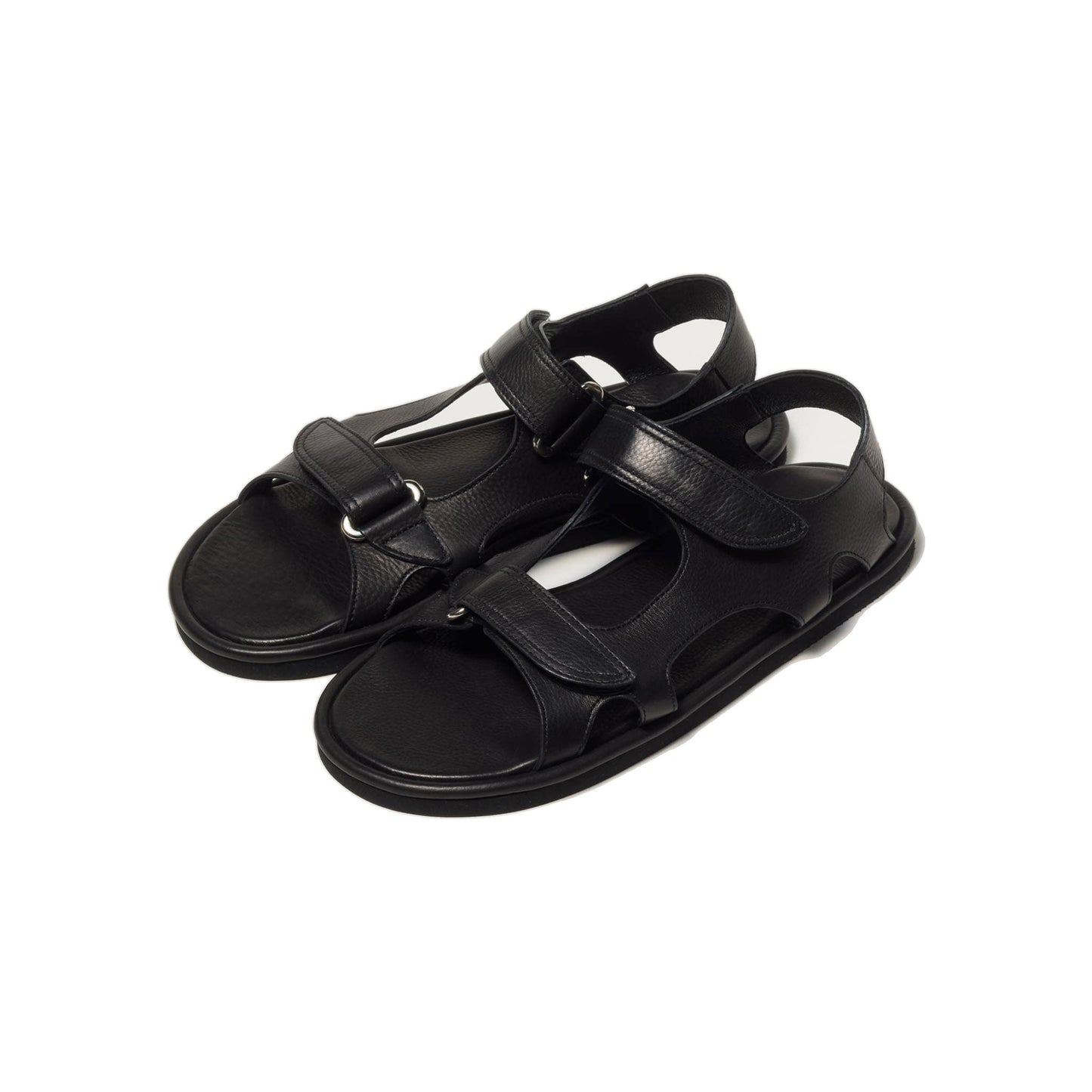 AURALEE/SOFT LEATHER DOUBLE STRAP SANDALS