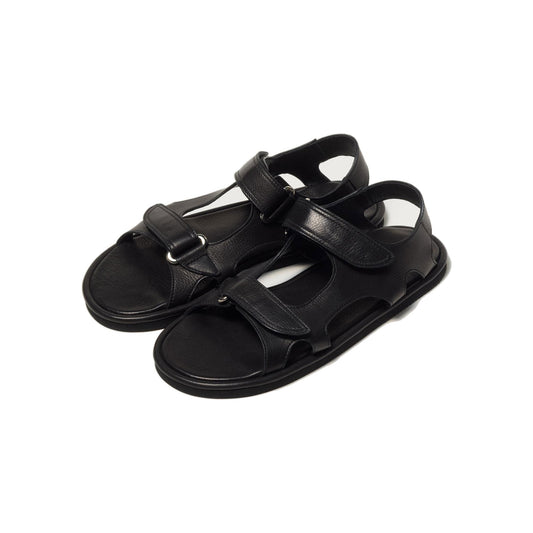 AURALEE/SOFT LEATHER DOUBLE STRAP SANDALS